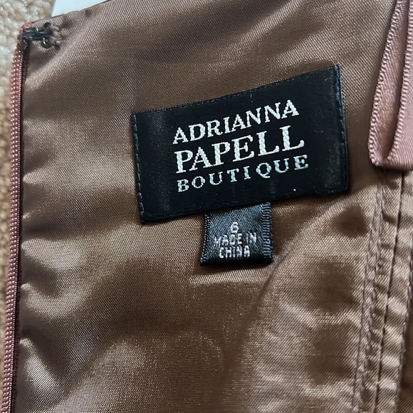 Adrianna Papell Chocolate Taffeta Cocktail, Prom, Evening, Occasion Dress - Picture 6 of 6